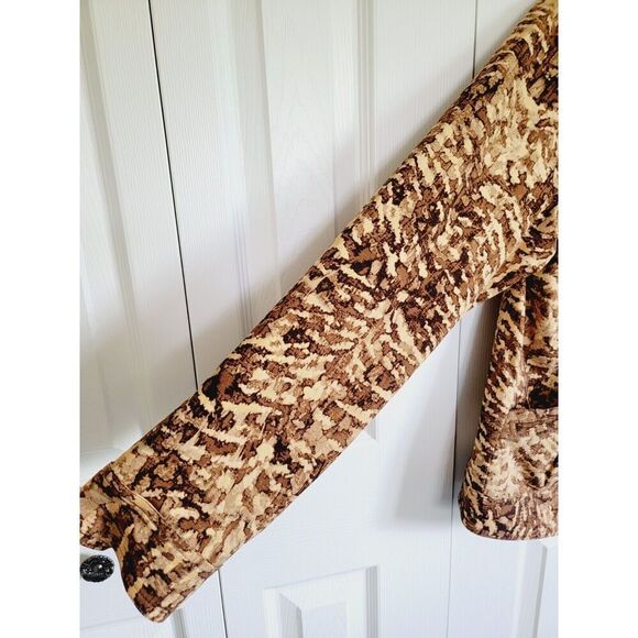 Chico's Zenergy 2 Zip-Up Animal Print Jacket Top Size Large‎ Browns Pockets - Picture 5 of 7